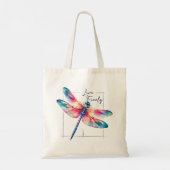 Tote Bag Live Freely - Dragonfly Colorful Inspirational (Dos)