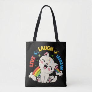 Tote Bag Live Lauder Drapeau Lesbien Rainbow Pride Mois Ki