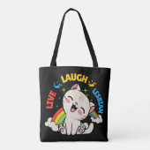 Tote Bag Live Lauder Drapeau Lesbien Rainbow Pride Mois Ki (Dos)