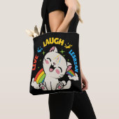 Tote Bag Live Lauder Drapeau Lesbien Rainbow Pride Mois Ki (De près)