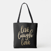 Tote Bag Live Laugh Love Faux Gold Letting (Dos)