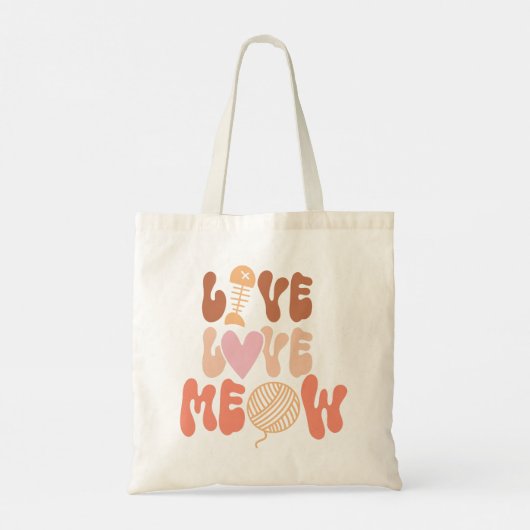 Tote Bag Live Love Meow (Dos)
