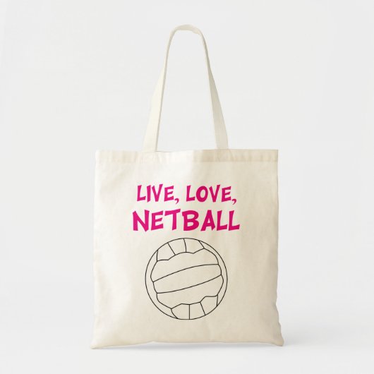 Tote Bag Live Love Netball (Devant)