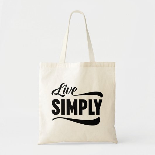 Tote Bag Live Simply Typographie (Devant)