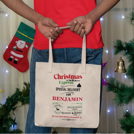 Tote Bag Livraison de cerfs Red Père Noël Sack Pôle Nord
