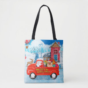 Tote Bag Livraison de Noël de Chien de Poméranie Camion Nei