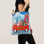 Tote Bag Livraison de Noël de chien Havanais Camion neige (De près)