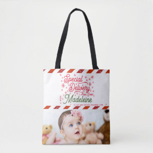 Tote Bag Livraison spéciale Père Noël Ajouter un nom photo