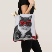 Tote Bag Livre de lecture Cat (De près)
