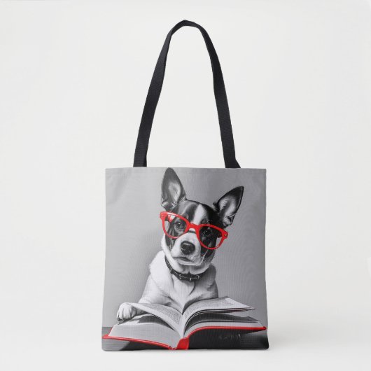 Tote Bag Livre de lecture de chien (Devant)