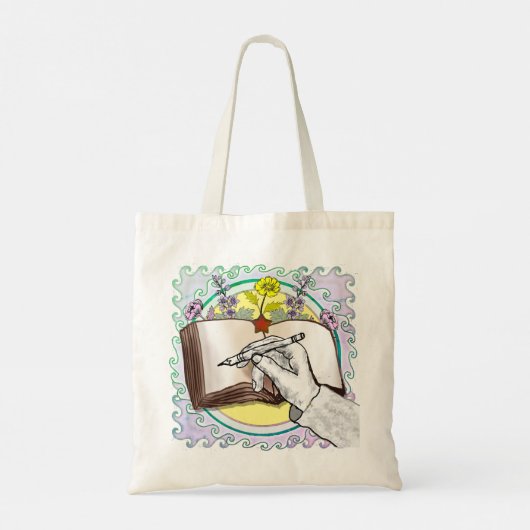 Tote Bag Livre des fleurs à la main (Dos)