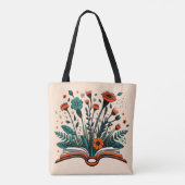 Tote Bag Livre ouvert avec Fleurs à germes (Dos)