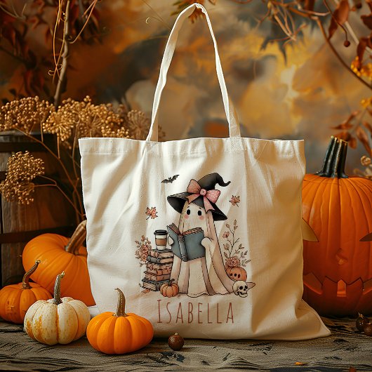 Tote Bag Livre Personnalisé Lire Ghost Trick Ou Treat Candy