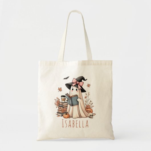 Tote Bag Livre Personnalisé Lire Ghost Trick Ou Treat Candy (Devant)