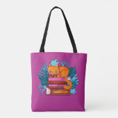 Tote Bag Livres approuvés par les chats Rose (Dos)