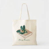 Tote Bag Livres Botaniques & Bibliothèque Lecture Nom Perso (Devant)