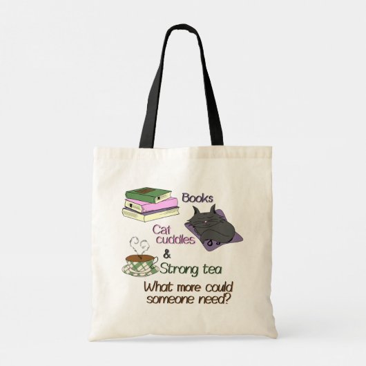 Tote Bag Livres, boudins de chat et thé (Dos)