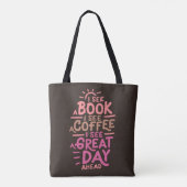 Tote Bag Livres Citation positive café (Dos)