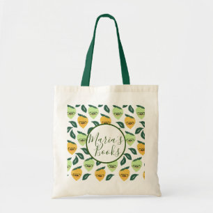 Tote Bag Livres de bibliothèque à motifs de lime citron