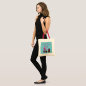 Tote Bag Livres de dragon rose mignonne (Devant (modèle))