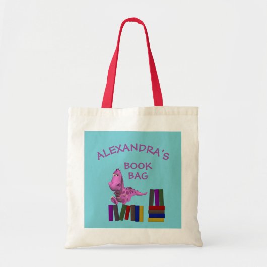 Tote Bag Livres de dragon rose mignonne (Devant)