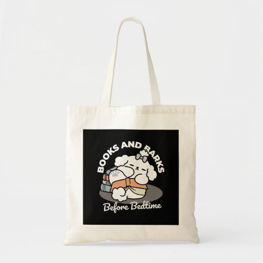 Tote Bag Livres et écorces - Conception de lecture de chien (Devant)