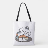 Tote Bag Livres et écorces - Conception de lecture de chien (Dos)