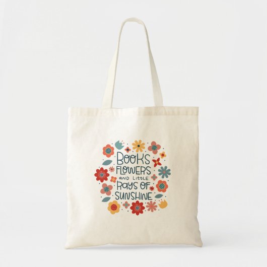 Tote Bag Livres Et Fleurs (Devant)
