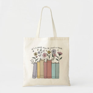 Tote Bag Livres Floraux Esthétiques C'est Une Bonne Journée