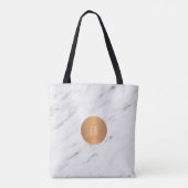 Tote Bag Livres monogrammes géométriques en cuivre Marbre b (Dos)