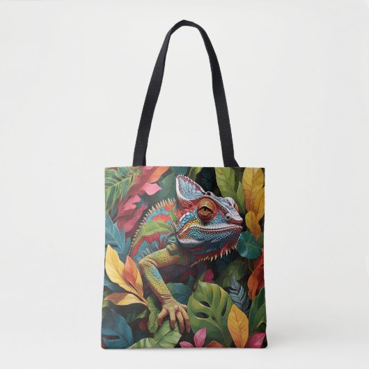 Tote Bag Lizard Leaves & Couleur (Devant)