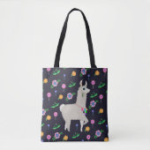 Tote Bag Llama aux fleurs (Devant)