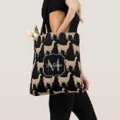Tote Bag Llama Champagne Gold Sparkings motif Monogramme (De près)