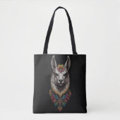 Tote Bag Llama Et Portrait Fleur, (Devant)
