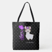 Tote Bag Llama Love - Violet (Devant)