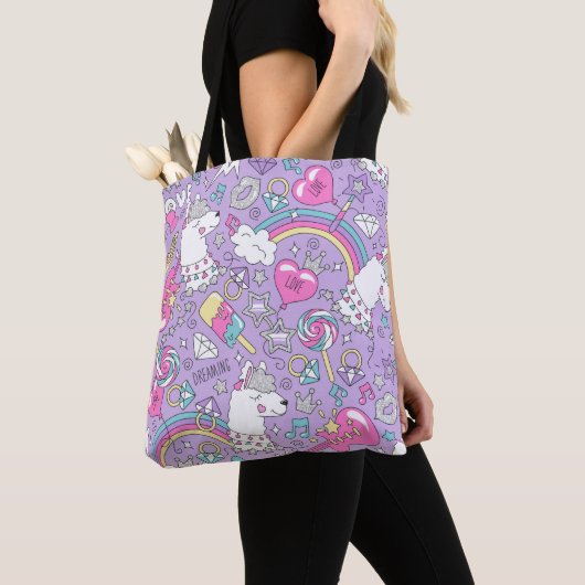 Tote Bag Llama motif 1 (De près)