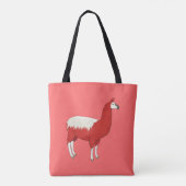 Tote Bag Llama Rouge Drôle (Dos)