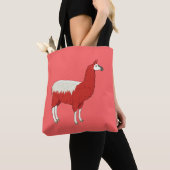 Tote Bag Llama Rouge Drôle (De près)