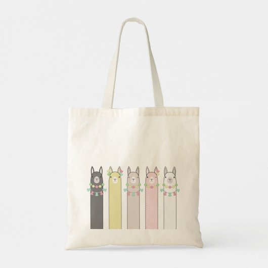 Tote Bag Llamas Colorées Mignonnes Rétro (Dos)