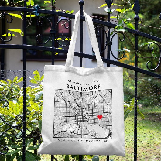 Tote Bag Localisateur d'amour Baltimore | Accueil du Mariag
