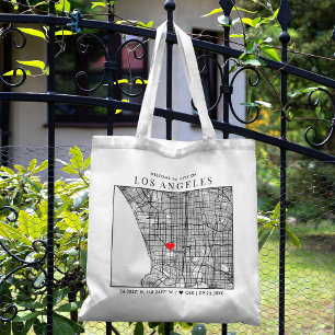Tote Bag Localisateur d'amour de Los Angeles Bienvenue Ma