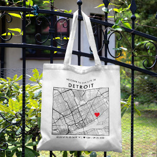 Tote Bag Localisateur d'amour Détroit   Accueil du Mariage 