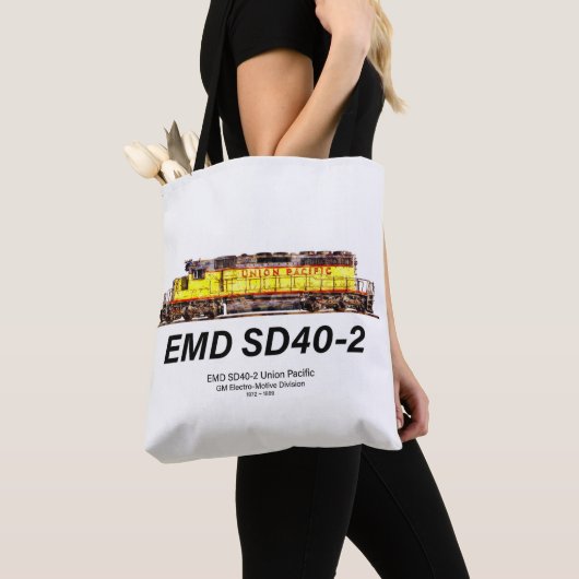 Tote Bag Locomotive diesel EMD SD40-2. Union Pacifique (De près)