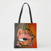 Tote Bag L'oeil endormi du Citrouille Éffrayant (Devant)
