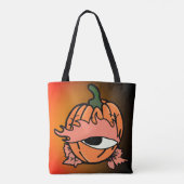 Tote Bag L'oeil endormi du Citrouille Éffrayant (Dos)