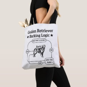 Tote Bag Logique d'aboiement de Golden Retriever Chien drôl