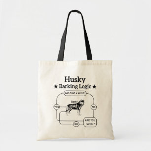 Tote Bag Logique d'aboiement de Husky Drôle Chien Sibérien 