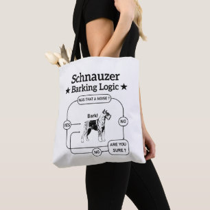 Tote Bag Logique d'aboiement de Schnauzer Chien cool Amateu