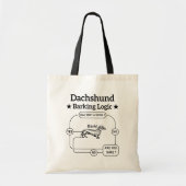 Tote Bag Logique d'aboiement de teckel Drôle de chien vienn (Devant)