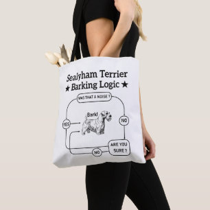 Tote Bag Logique d'aboiement de Terrier Sealyham Chien drôl